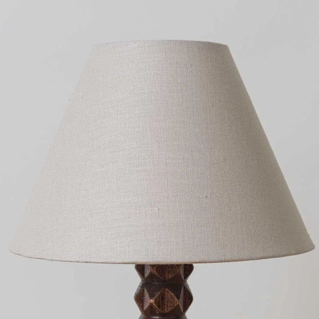 1940s French Carved Wood Lamp by Charles Dudouyt For Sale In Los Angeles - Image 6 of 11