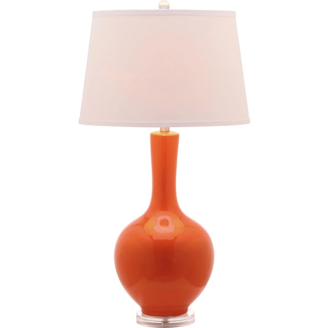 Modern 32 Inch H Gourd Table Lamp in Orange - a Pair For Sale - Image 3 of 9