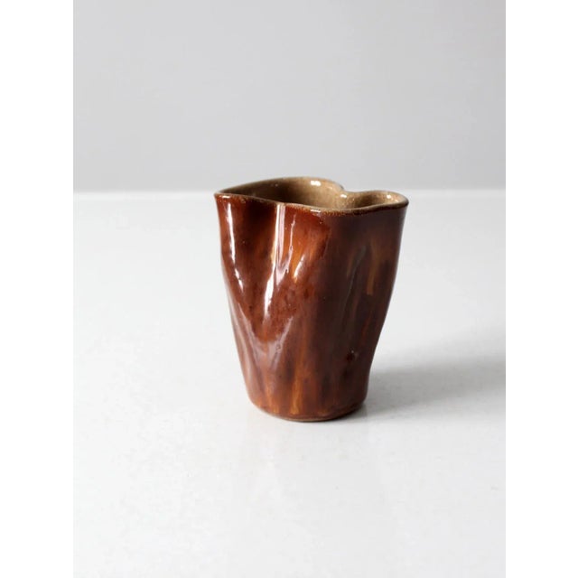 Vintage Free Form Studio Pottery Vase For Sale - Image 12 of 12