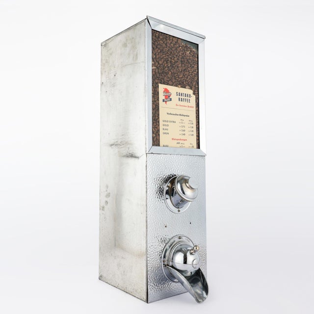Mid-Century Modern Vintage German Coffee Bean Dispenser with Chrome Front by Otto Kind, 1950s For Sale - Image 3 of 7