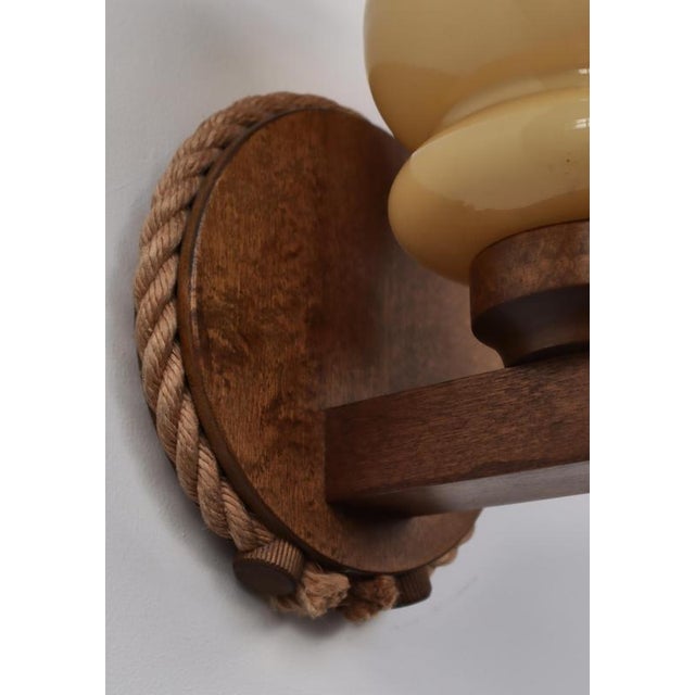Scandinavian Modern Wall Lamps in Jute Rope and Opaline Glass by Markslöjd, 1970s, Set of 2 For Sale - Image 11 of 18