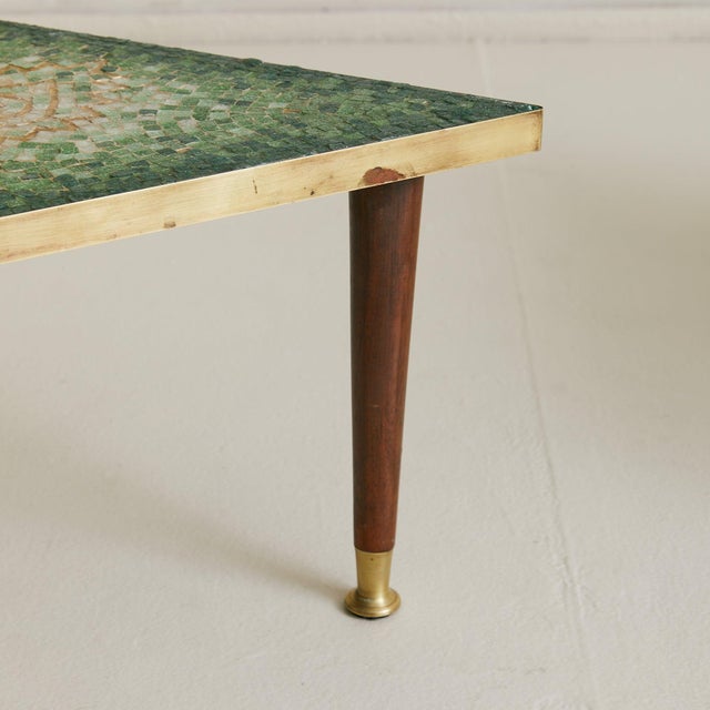 Mexican Green Mosaic Triangular Side Table by Genaro Álvarez, 1960s For Sale - Image 13 of 18
