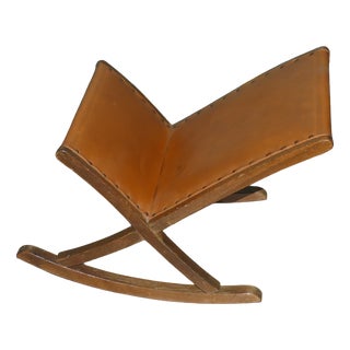 Ottoman in Caramel-Colored Faux Leather with Decorative Rivets, 1950s For Sale