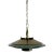 Mid Century Modern Brass and Frosted Glass Flying Saucer Style Chandelier For Sale