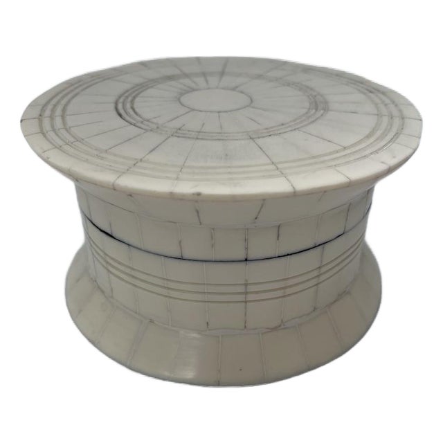 Round Bone Trinket Box For Sale
