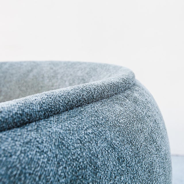 Mint Restored Knoll D’Urso Swivel Lounge Chair in Boucle & Leather For Sale - Image 8 of 15