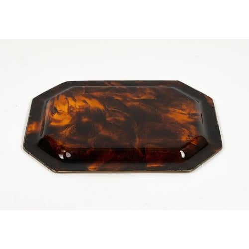 Serving Tray in Faux Tortoiseshell and Brass from Christian Dior, 1970s For Sale - Image 10 of 11