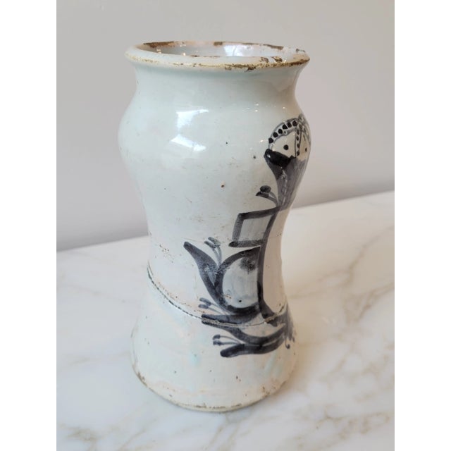 19th Century Antique Spanish Pharmacy Jar, Known as an Albarelos For Sale - Image 4 of 8