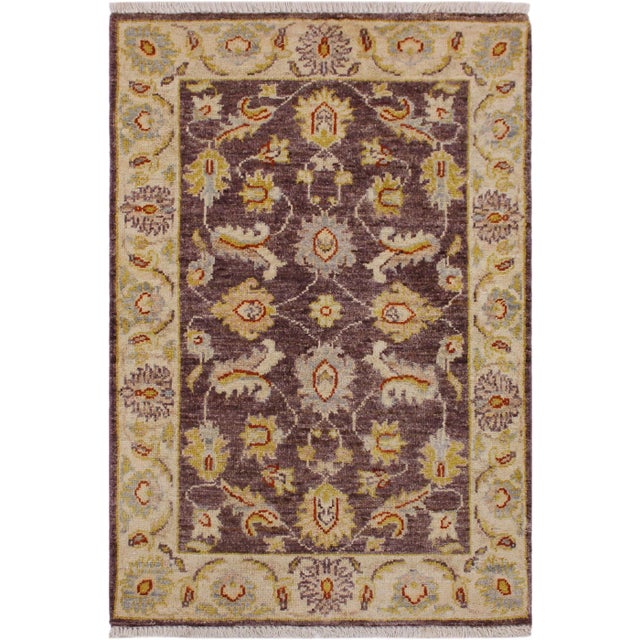 1990s Vintage Contemporary Ziegler Kafkaz Brown/Ivory Wool Rug - 2′ × 2′11″ For Sale - Image 9 of 9
