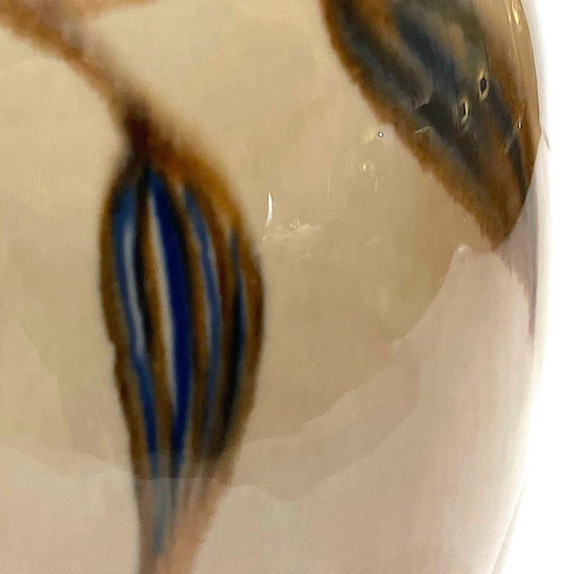 MCM Studio Pottery Oval Porcelain Vase - Signed Vontury For Sale - Image 6 of 12