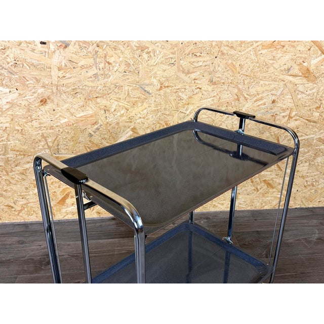 Mid-Century Modern Vintage Space Age Serving Trolley in Metal and Plastic, 1970s For Sale - Image 3 of 15