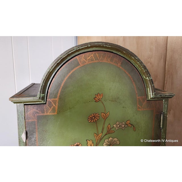 Antique Jacobean Chinese Decorated Carved Walnut Narrow Cabinet by Tomlinson Furniture, C1920s For Sale - Image 9 of 14