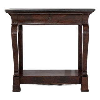19th Century France Brown Wood Console Table For Sale