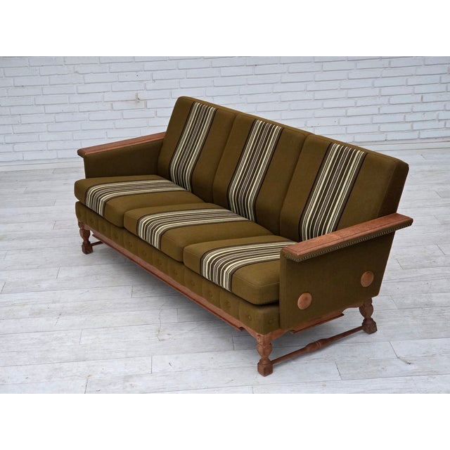 Danish 3-Seater Sofa in Furniture Wool and Oak Wood, 1970s For Sale - Image 15 of 17