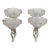 Barovier Blown Murano Glass & Steel Wall Sconces Italy Mid-Century Modern, Pair For Sale