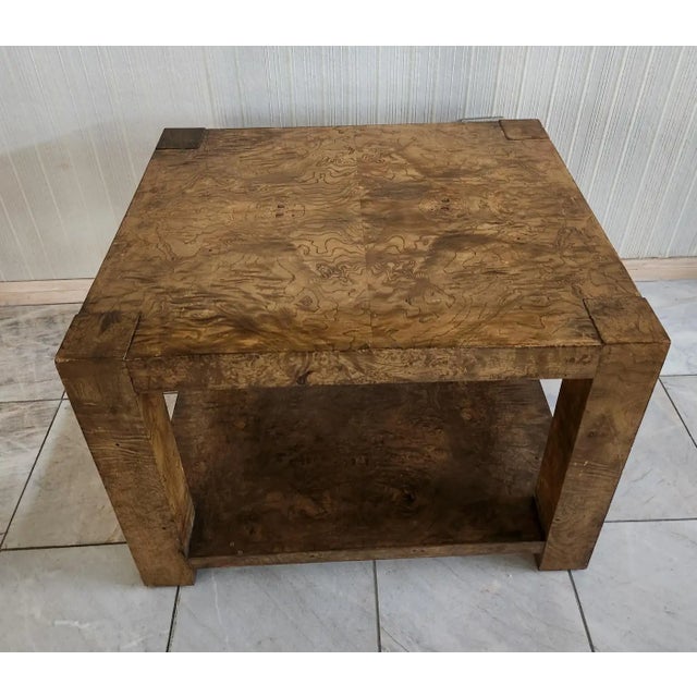 Wood Midcentury Burlwood Side Table Milo Baughman for Lane For Sale - Image 7 of 14
