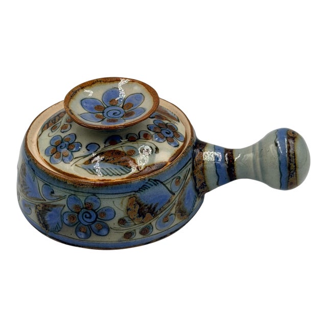 1960s Ken Edwards El Palomar Tonala Pottery 2pc Covered Casserole Serving Dish For Sale