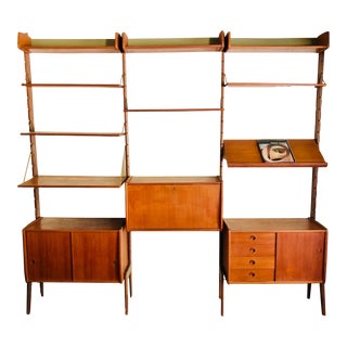 1960s Ergo Danish Modern Wall System Unit For Sale