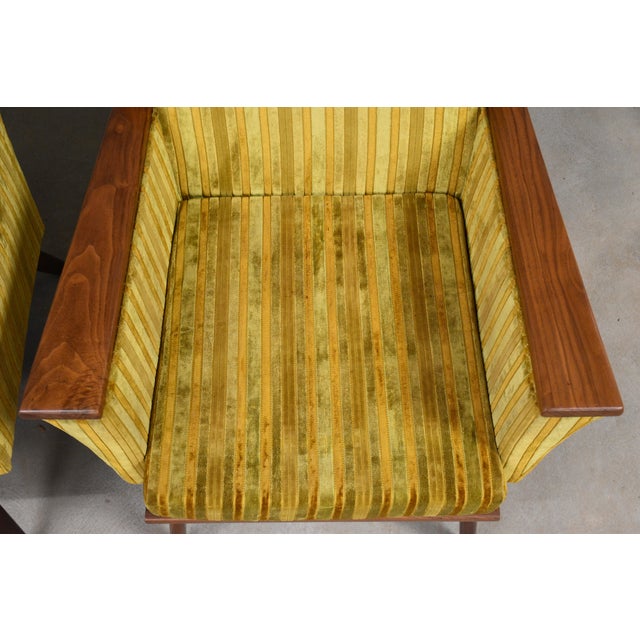 Adrian Pearsall Yellow Walnut Lounge Chairs - A Pair For Sale In Boston - Image 6 of 6