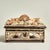 Charming 19th century British jewelry box ambitiously encrusted with exotic seashells. The interior has a mirror, pin...
