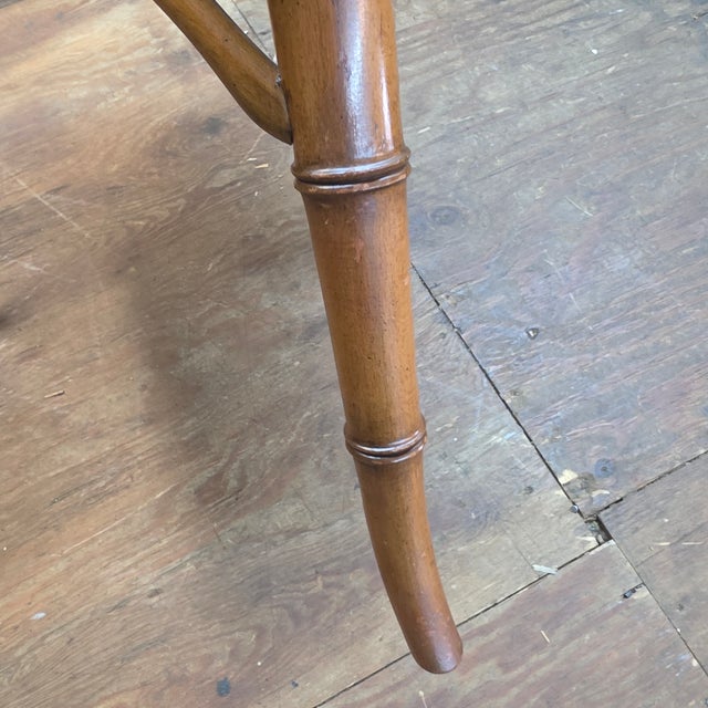 Wood Italian Hollywood Regency Faux Bamboo Chinese Chippendale Mohair Velvet X-Back Armchair, Circa 1970s For Sale - Image 7 of 9