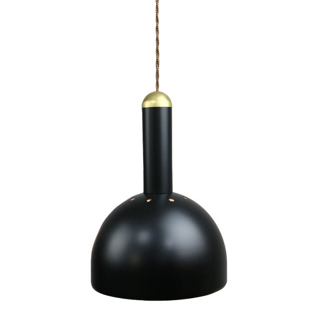 Black and Brass Pendant Lamp For Sale