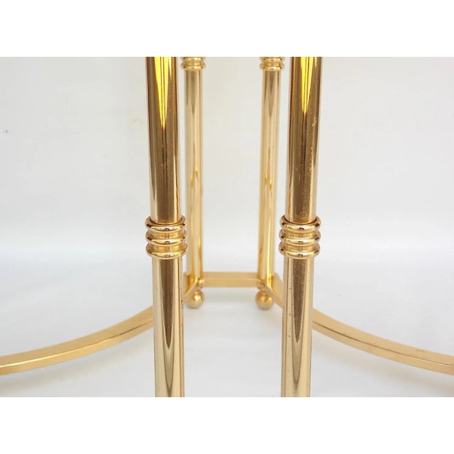 1960s Hollywood Regency Brass Side Table For Sale - Image 5 of 12