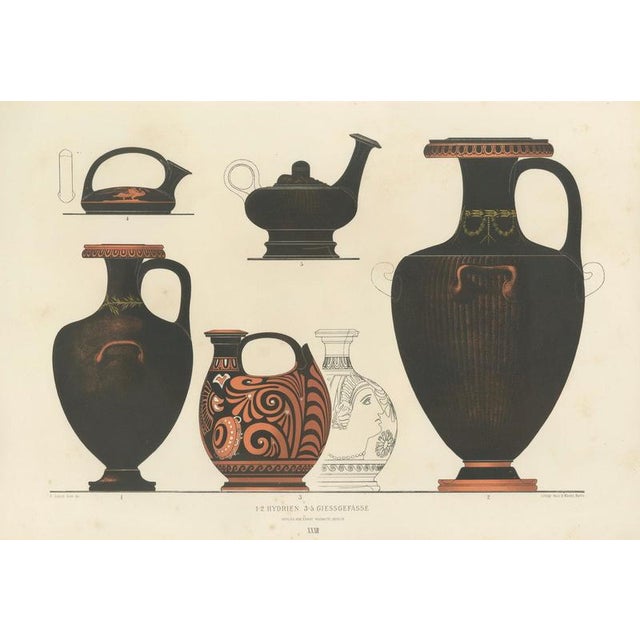Albert Genick, Greek Hydriae & Pouring Vessels, 1883, Lithograph For Sale - Image 3 of 9