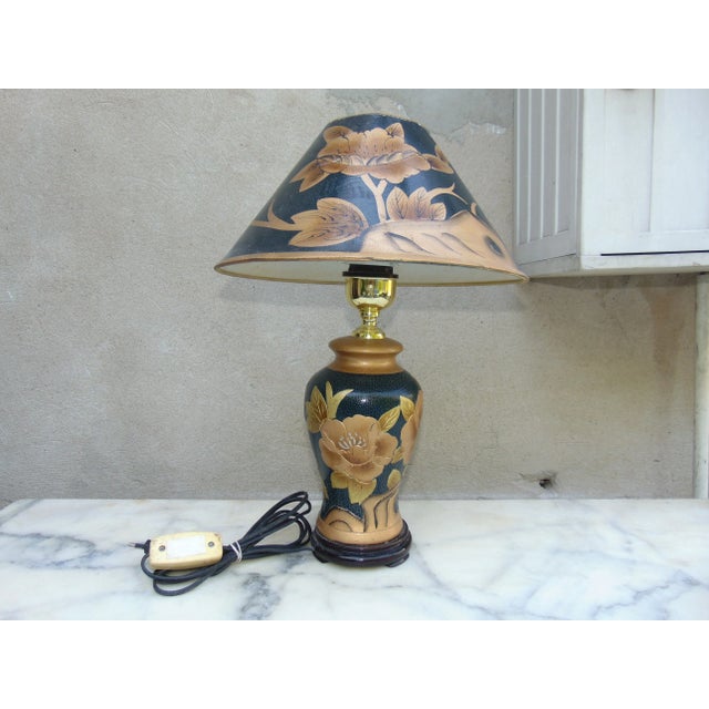 Brown Large Vintage Ceramic Table Lamp For Sale - Image 8 of 8