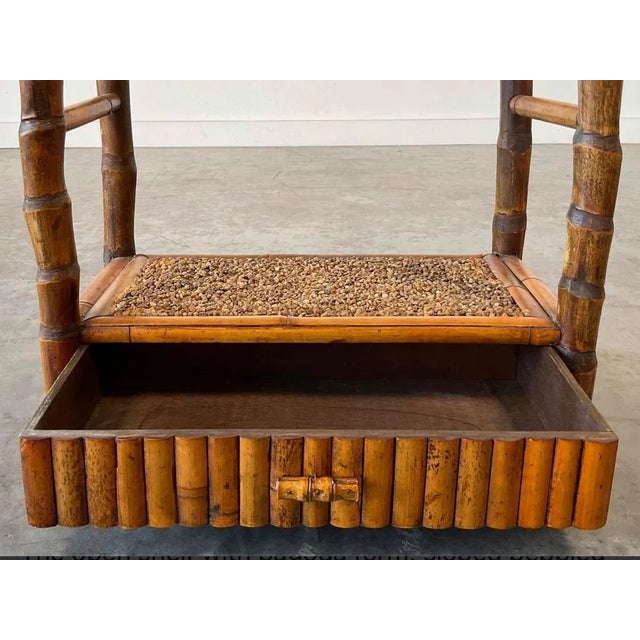 Figurative Vintage Duquette Style Rattan Pagoda Hanging Shelf For Sale - Image 3 of 9