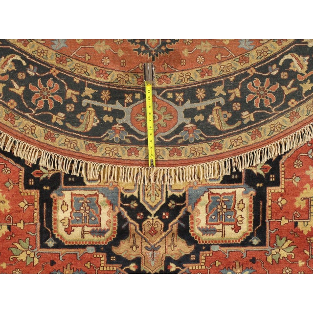 Traditional Pasargad DC Fine Hand Knotted Persian Serapi Design Round Rug For Sale - Image 3 of 3