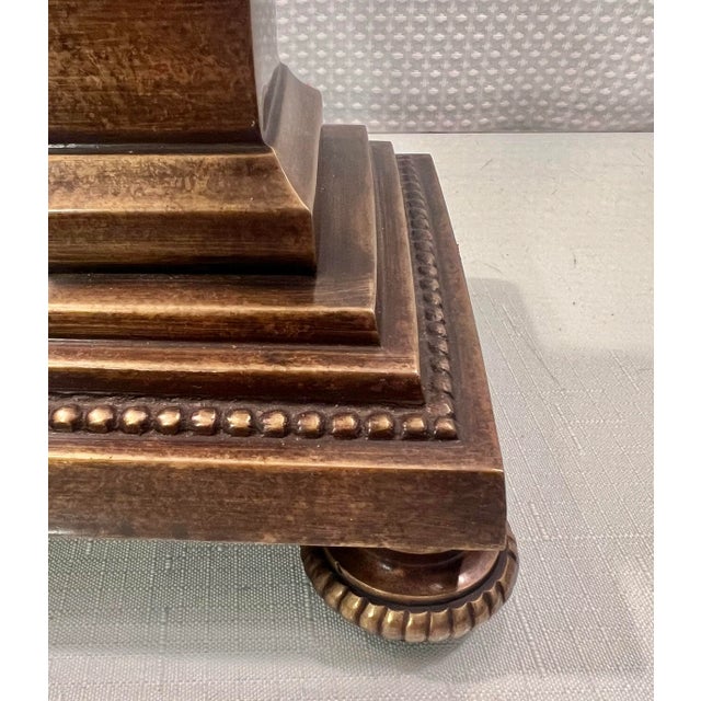 Vintage LPatinated Brass Palm Tree Candlestick Holder For Sale - Image 11 of 11