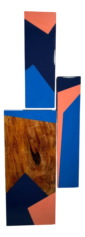 David E. Peterson, Puzzle #117 Abstract Wall Sculpture, 2022, Acrylic, Wood & Resin