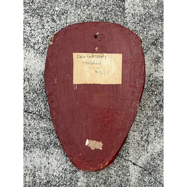 Wood Vintage False Face Society Iroquois Mask For Sale - Image 7 of 12