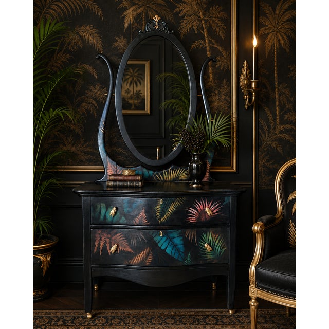 Savannah Nights is a one-of-a-kind statement dresser vanity from my Palm Noire collection — inspired by old Hollywood...
