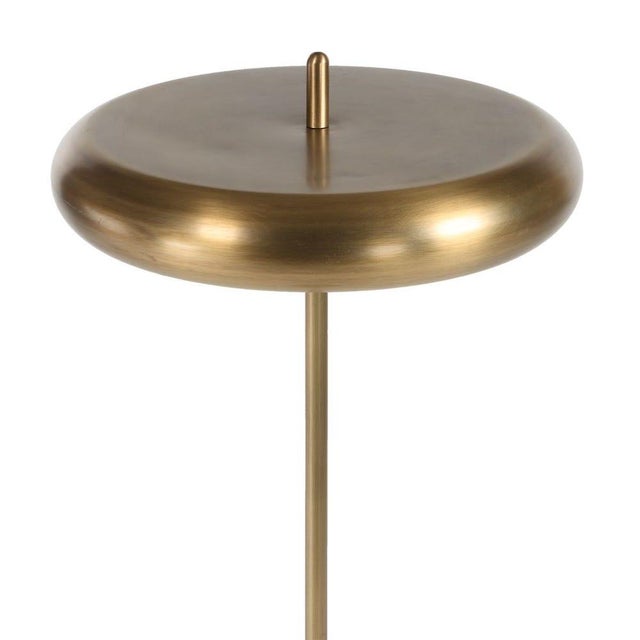 Mod Brass Beret & Marble Floor Lamp For Sale In Los Angeles - Image 6 of 7
