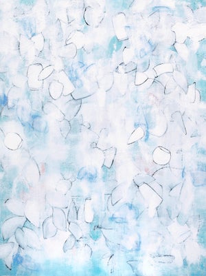 "Float No. 30 - Held Interval" - Luminescent Abstract Blue Painting