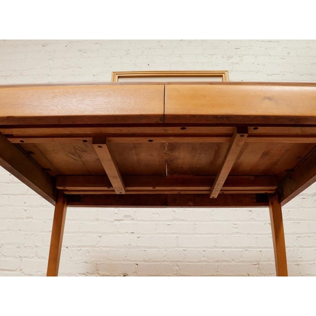 Wood Vintage Solid Birch Dining Table For Sale - Image 7 of 8