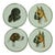 Set of 4 Frank Vosmansky for Abercrombie & Fitch Milk Glass Dog Breed Coasters, Circa 1940s For Sale