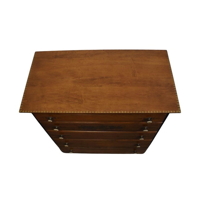 Late 20th Century Late 20th Century Genuine Hitchcock Solid Cherry 35" Two Toned Hand Painted Chest of Drawers For Sale - Image 5 of 15