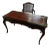 John Widdicomb Louis XV Style Ebonized Desk and Chair With Tooled Leather Top, 1950s For Sale