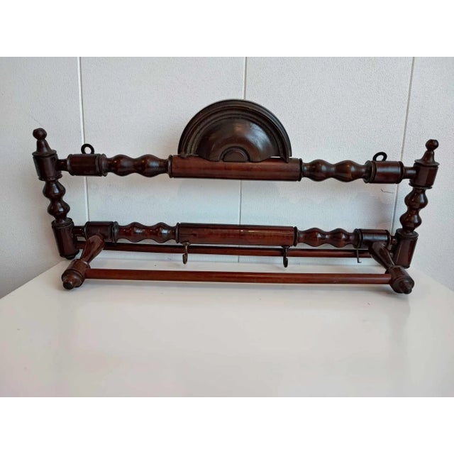 Brown Art Nouveau Eclectic Wooden Hanger, 1890s For Sale - Image 8 of 8