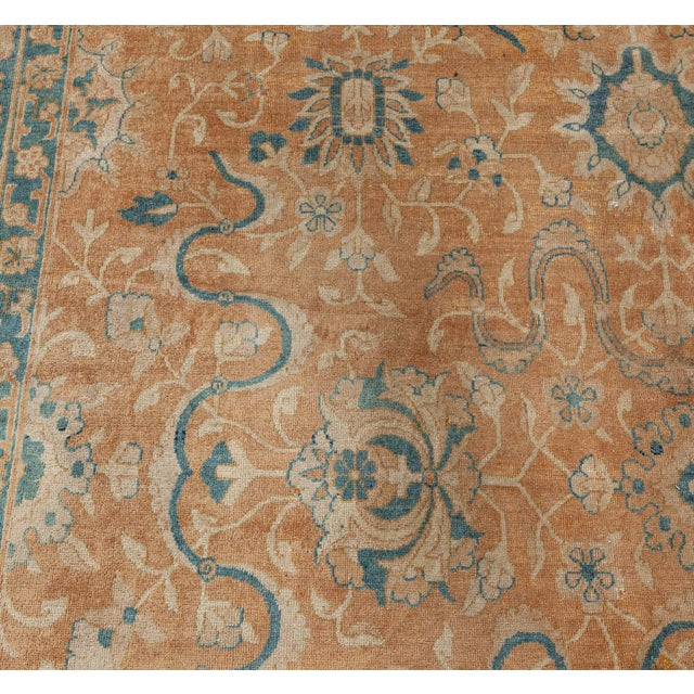 Authentic Indian Handmade Wool Rug For Sale In New York - Image 6 of 7