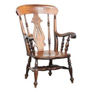 Antique English Wooden Windsor Spindle Chair, Early 19th Century For Sale