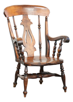 Antique English Wooden Windsor Spindle Chair, Early 19th Century