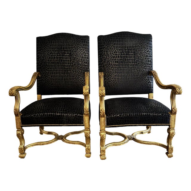 Antique 18th Century French Louis XIII Armchair - Set of 2 For Sale