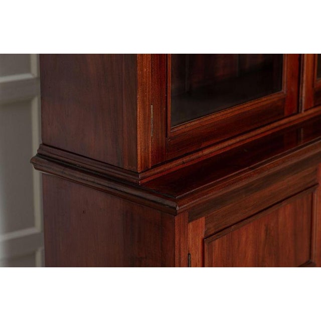 19th C English Mahogany Glazed Bookcase, 1870s For Sale - Image 13 of 16