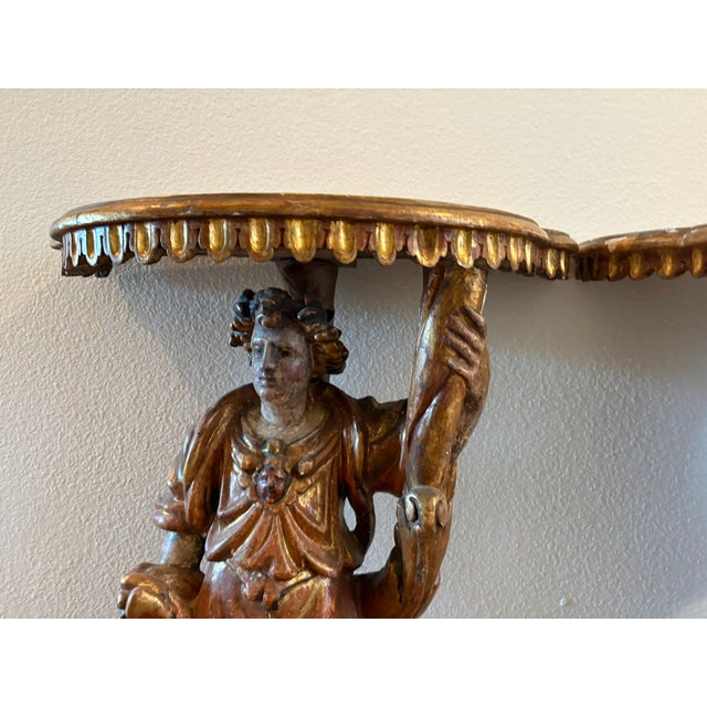 2 Italian Baroque Paint & Parcel - 18th Century Consoles - Therien & Co Beverly Hills For Sale In Palm Springs - Image 6 of 11