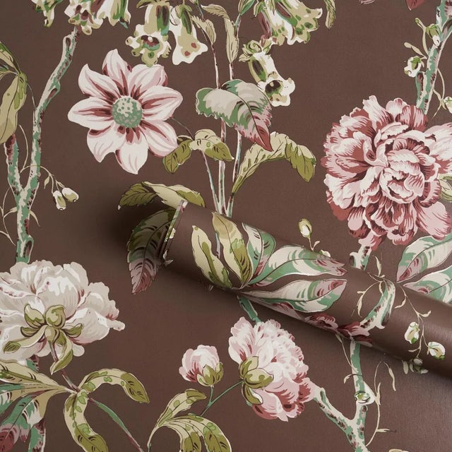 2020s Schumacher Daydream Wallpaper In Chocolate For Sale - Image 5 of 5