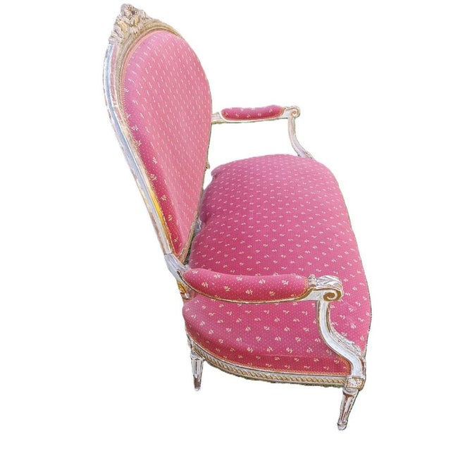 Louis XVI Style Golden Wood Bench, 1880 For Sale - Image 9 of 12